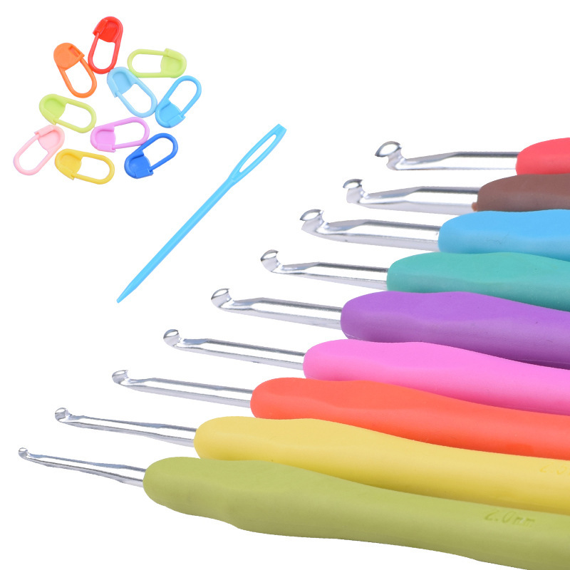 AMAZON HOT SELLING MULTICOLOR ALUMINUM CROCHET HOOK SET KNITTING NEEDLES