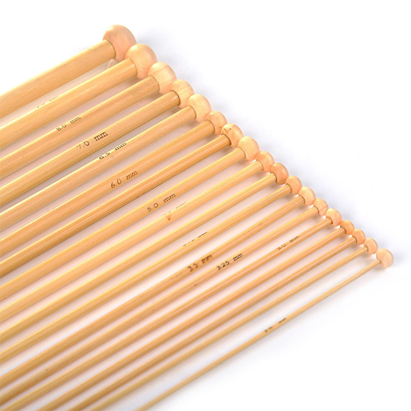 36 PCS BAMBOO KNITTING NEEDLES SET (18 SIZES FROM 2.0MM TO 10.0MM)