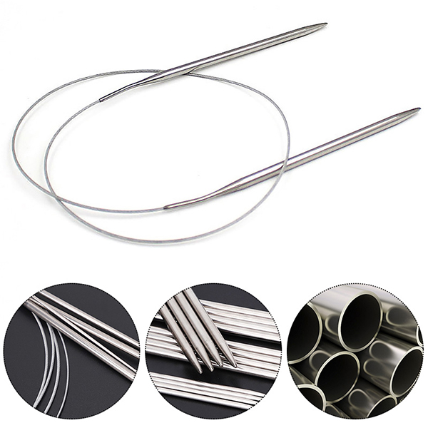 STAINLESS STEEL RING NEEDLE KNITTING NEEDLES SET TOOLS DIY KNIT ACCESSORIES