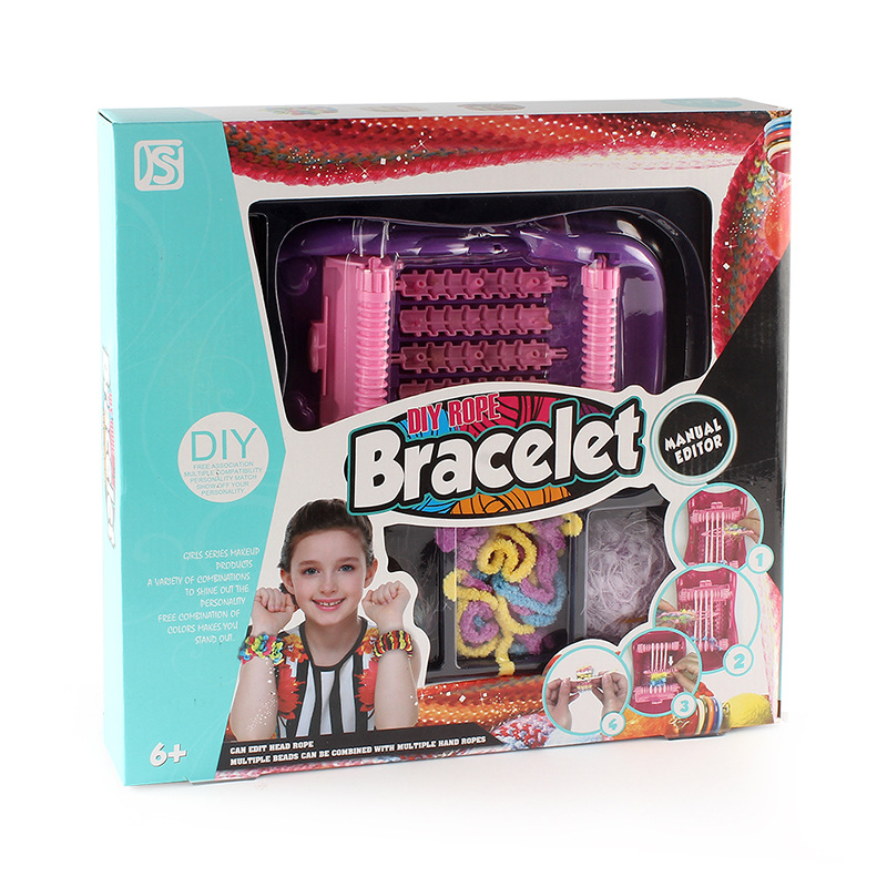 COLORFUL FASHION GIRL BEAUTY PLAY SET MAKING JEWELRY DIY TOYS, DIY PLASTIC KNITTING MACHINE